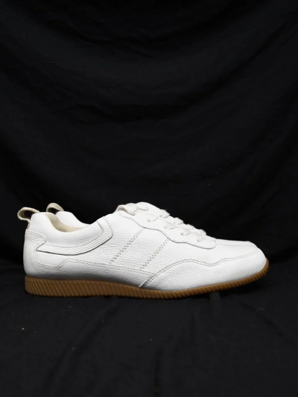 NEW $470 PAUL GREEN Chantel Sneaker LACE-UP LEATHER WHITE ANTELOPE 7.5 US (TF14)